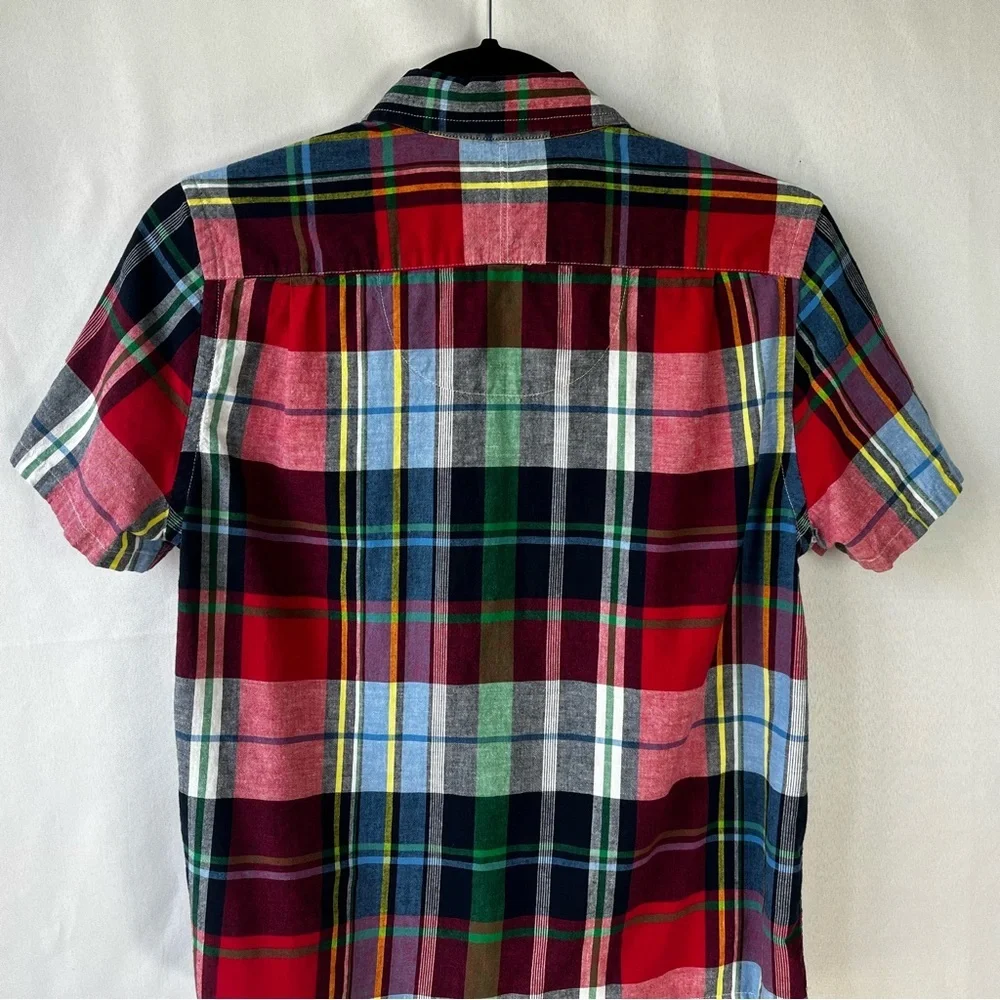 Polo Ralph Lauren Boy's L(14-15) Madras Plaid Button Down Short Sleeve Shirt